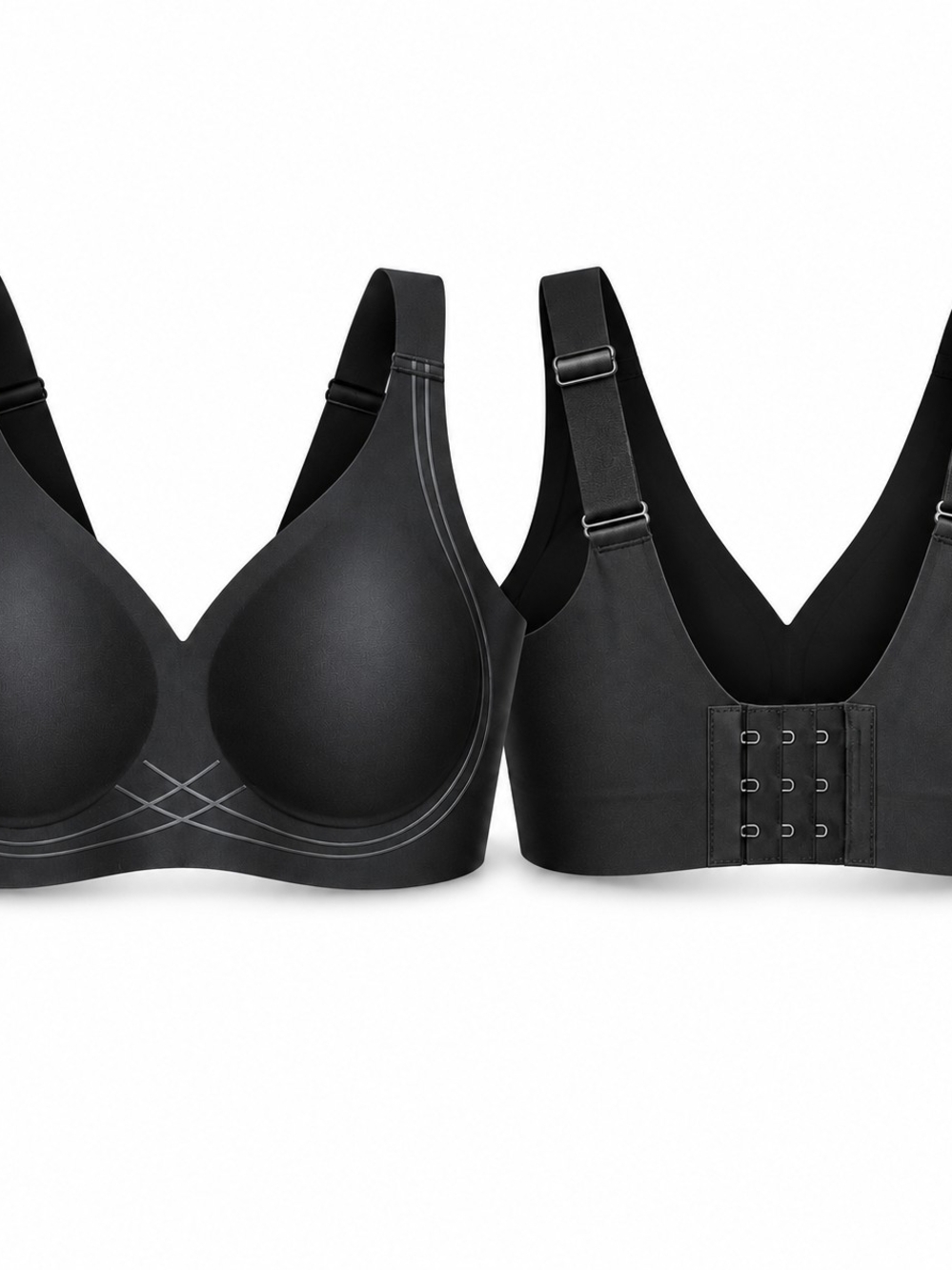 OEAK Size L Black Seamless Molded Cup Bra Athleisure Minimalist Everyday